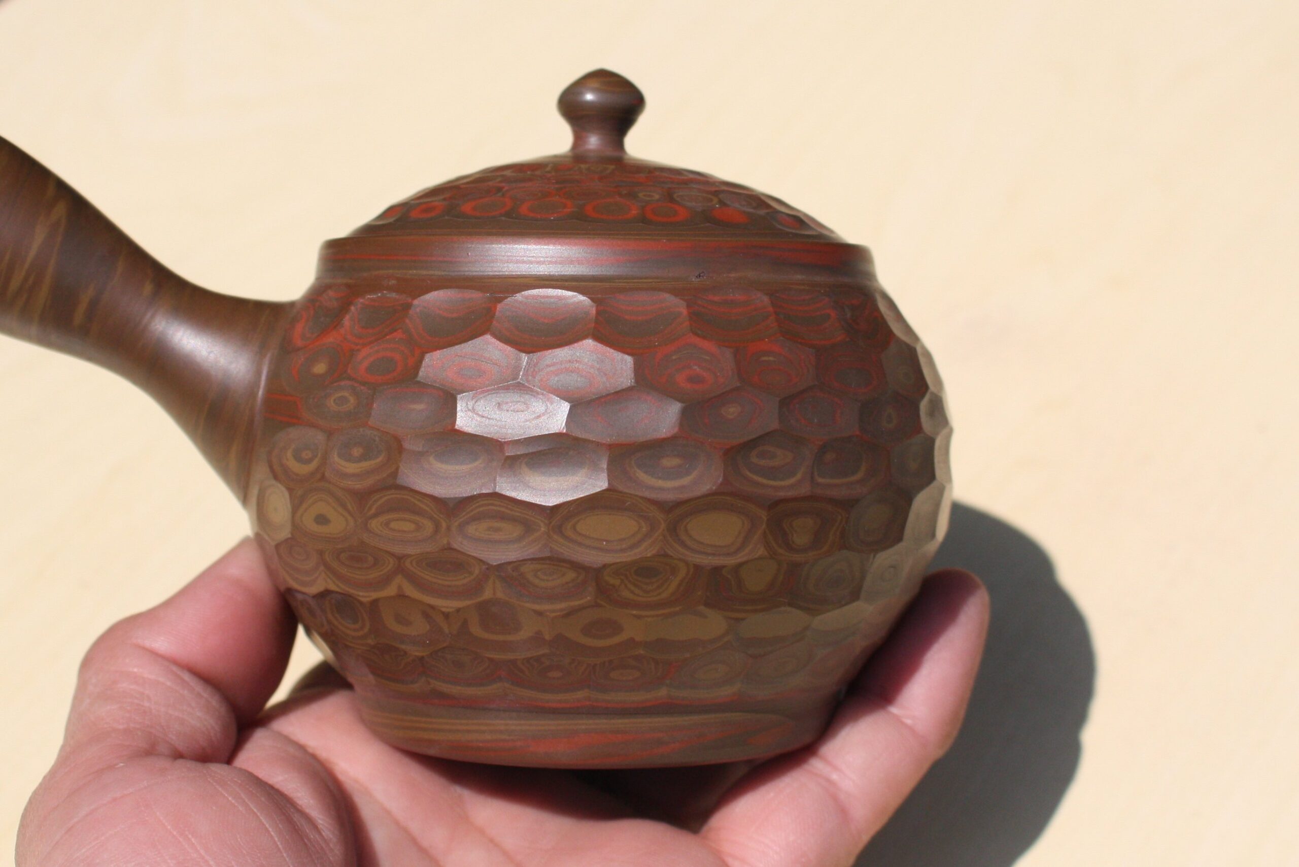 常滑焼　練込網目カット文急須　2個セット　小西友仙作 常滑焼 練込網目カット文急須 2個セット 小西友仙作 常滑