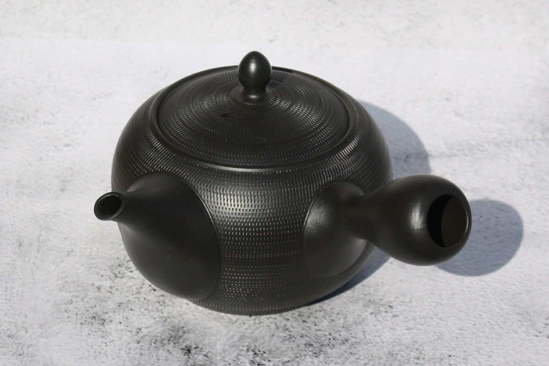 春秋窯 黒窯変トビカンナ急須 540ml セラメッシュ（陶製茶こし