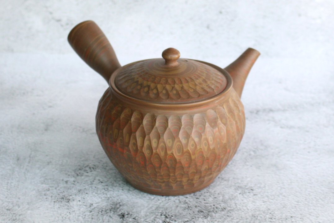 小西友仙 燿泥練込網目カット急須 320ml ささめ茶こし yusen001 - 常滑