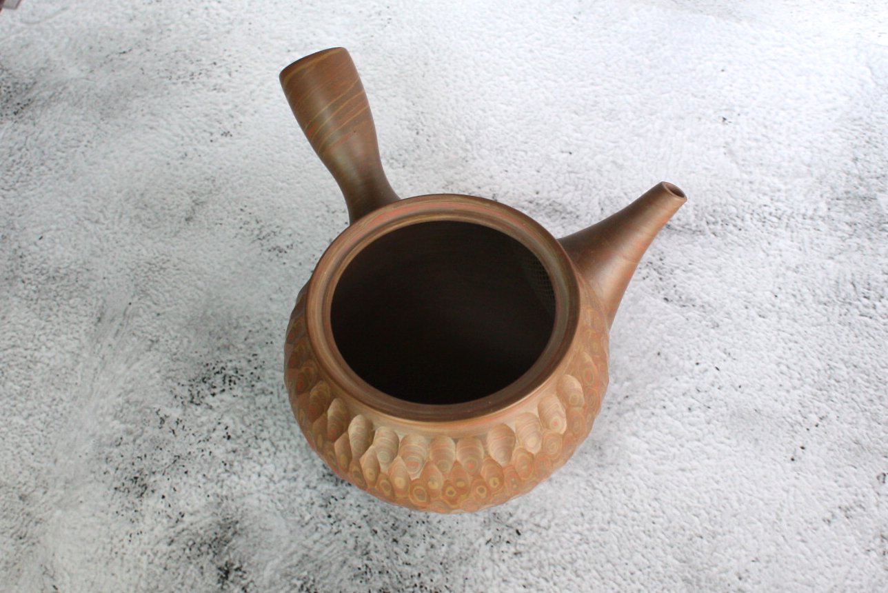 小西友仙 燿泥練込網目カット急須 320ml ささめ茶こし yusen001 - 常滑